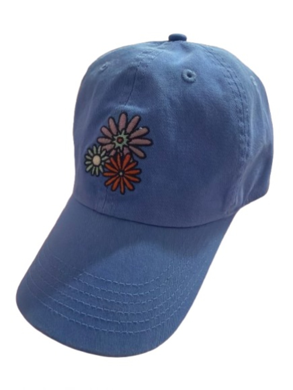 Life Is Good Embroidered Kindness Flowers”Cornflower Blue Adjustable “Chill Cap”